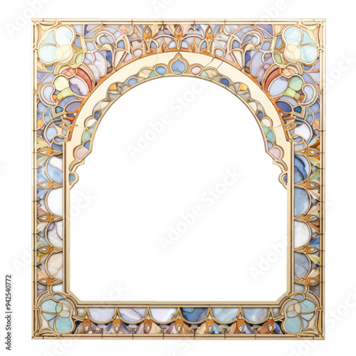 Colorful ornate stained glass frame