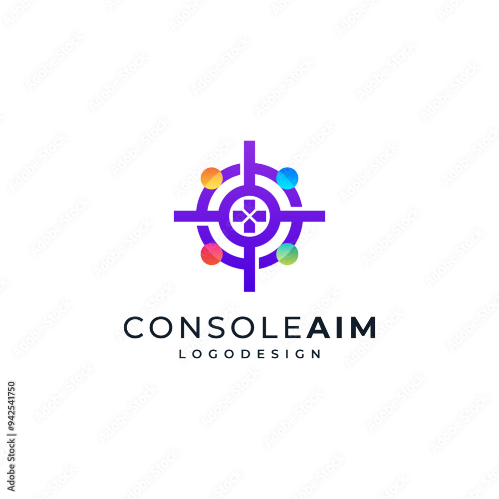 game console and target accents for shooting game logo game console and target accents for shooting game logo