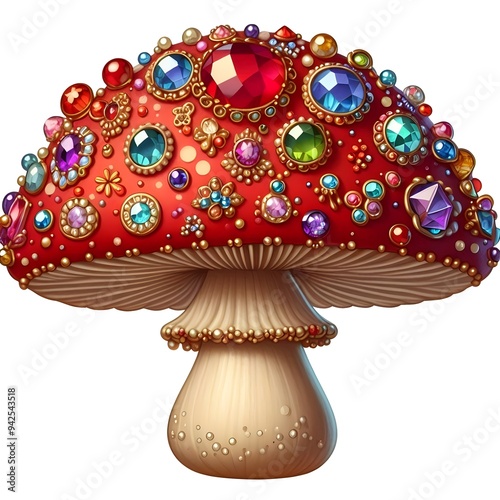 Gemstone-Encrusted Fantasy Mushroom photo