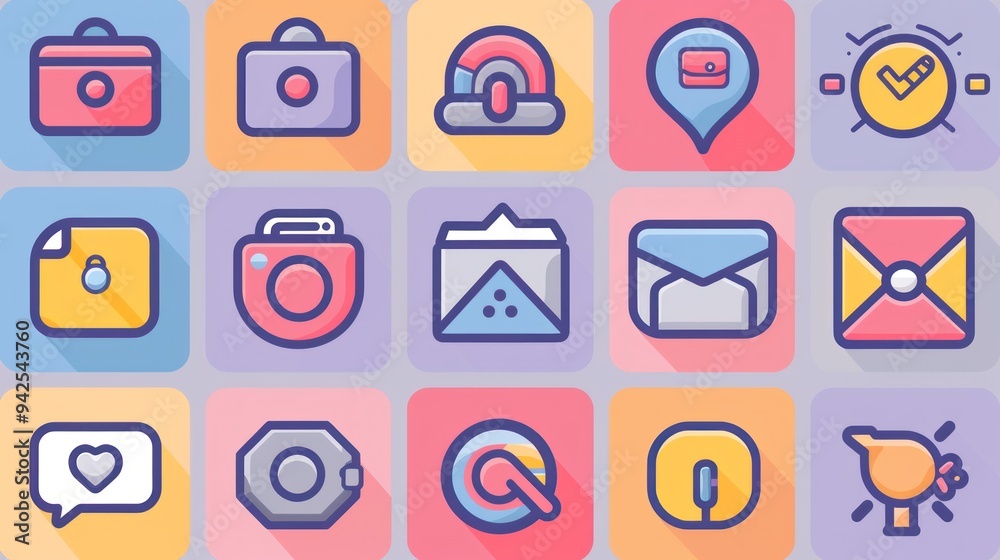 Colorful App Icons Set. Colorful App Icons Set.