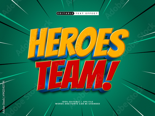 heroes team editable text effect in super hero and kids text style