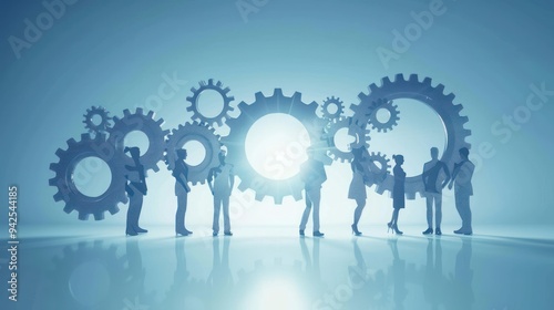 Teamwork and Collaboration: Gears Representing Business Success