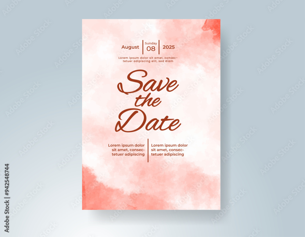 Wedding invitation with Abstract splashed watercolor background Wedding invitation with Abstract splashed watercolor background