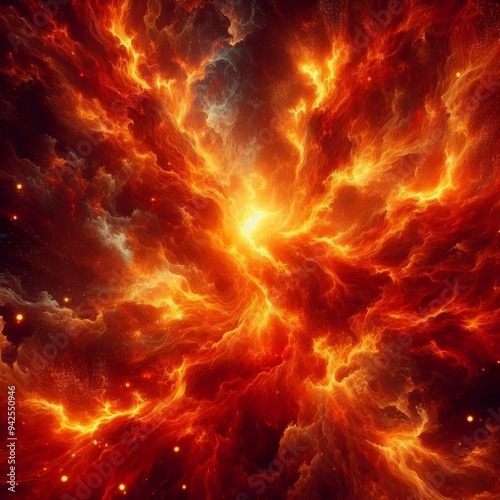 Abstract Fiery Background for Halloween, Burning with Intense Flames