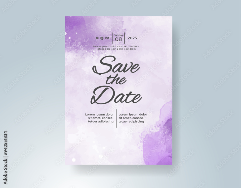 Wedding invitation with Abstract splashed watercolor background Wedding invitation with Abstract splashed watercolor background