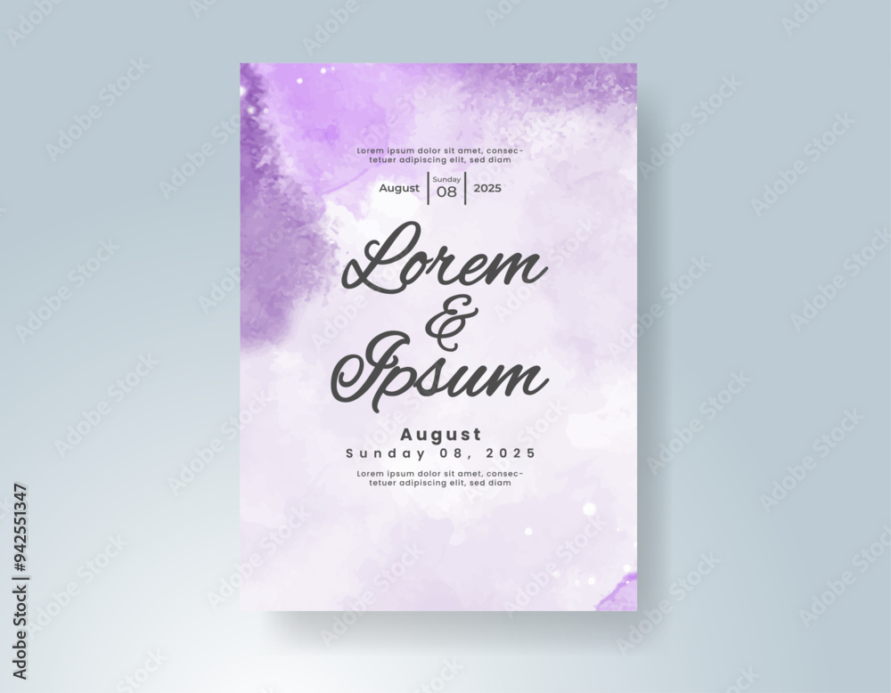 Wedding invitation with Abstract splashed watercolor background Wedding invitation with Abstract splashed watercolor background