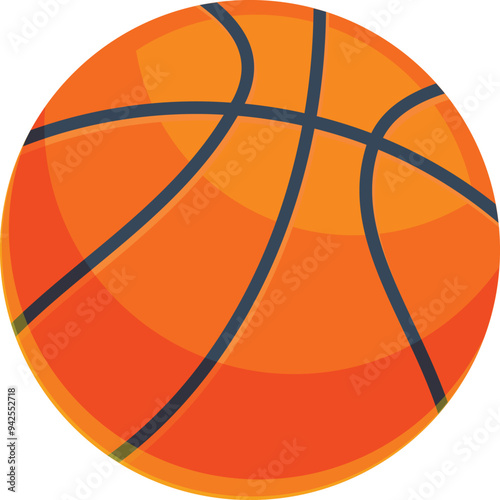 Orange basketball ball with black stripes, isolated on white background