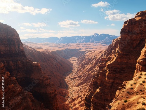 Spectacular Canyon Landscape with Clear Skies and Rugged Red Rock Formations