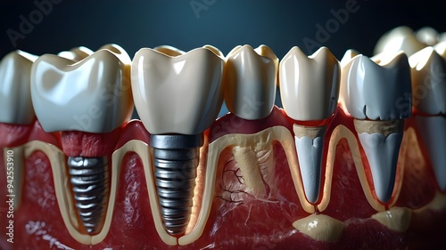 Wallpaper Mural A stunning 3D illustration of human mandibular teeth and gums, rendered with incredible medical accuracy and attention to detail. Torontodigital.ca