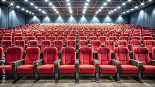 Cinema seats arranged in rows in an auditorium