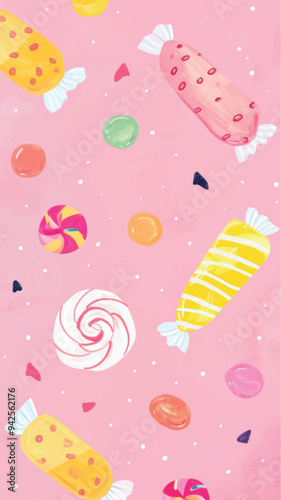 Colorful candy pattern background