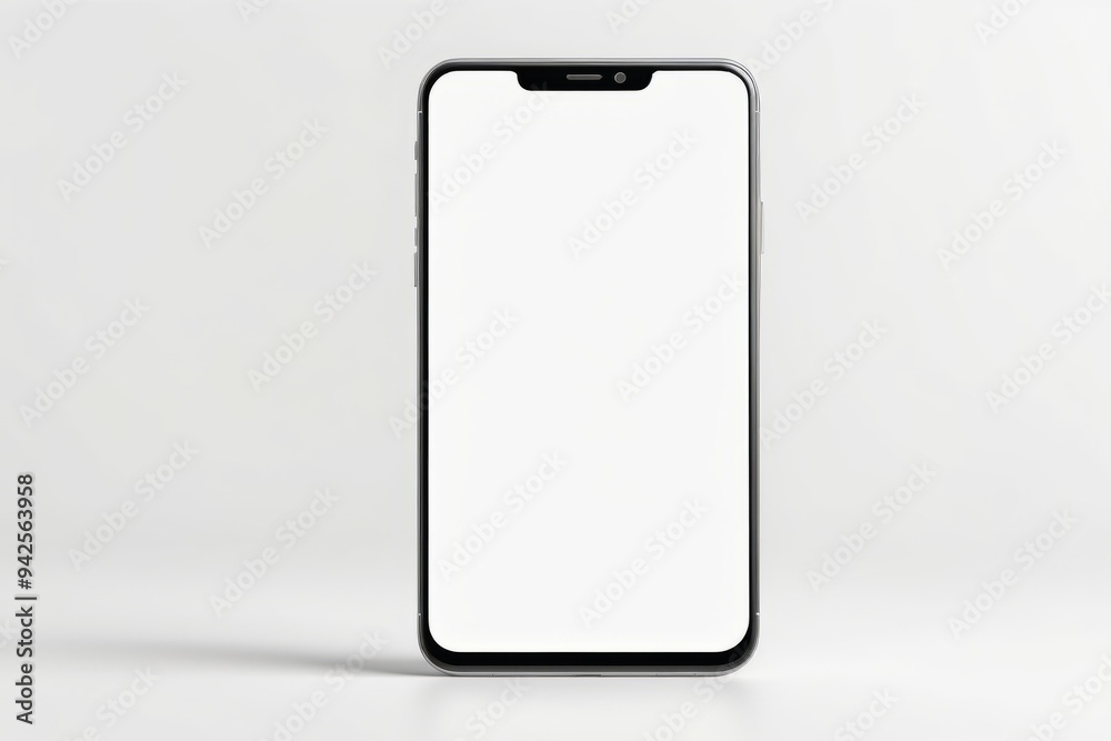 Smartphone with a blank screen on a digital display for mockup design Smartphone with a blank screen on a digital display for mockup design