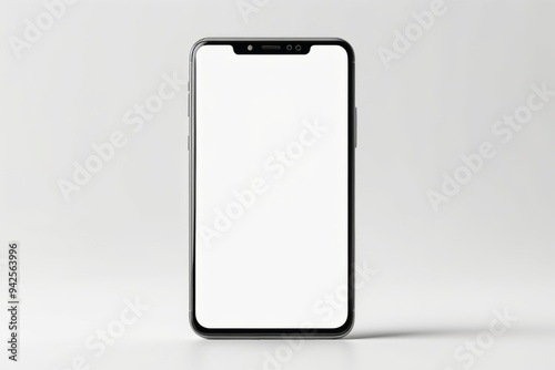 Smartphone with a blank screen on a digital display for mockup design