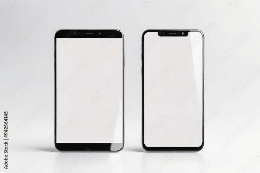 phone with blank screen on white background phone with blank screen on white background