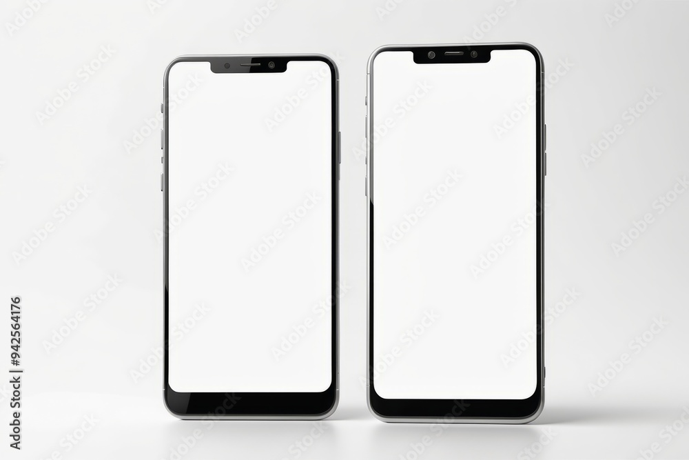 phone with blank screen on white background phone with blank screen on white background