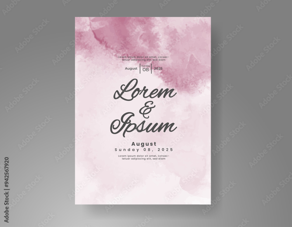 Wedding invitation with Abstract splashed watercolor background Wedding invitation with Abstract splashed watercolor background