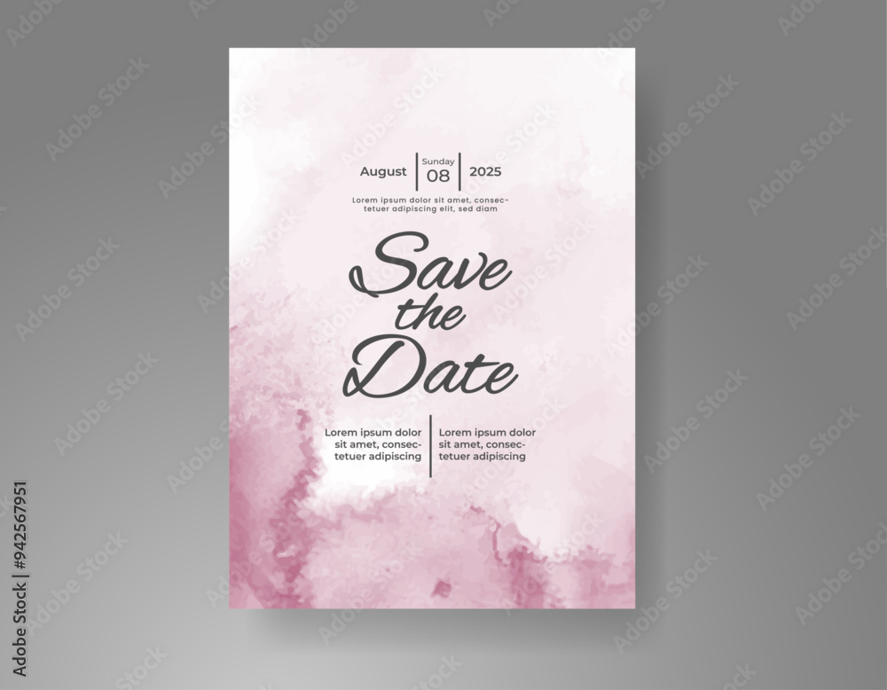 Wedding invitation with Abstract splashed watercolor background Wedding invitation with Abstract splashed watercolor background