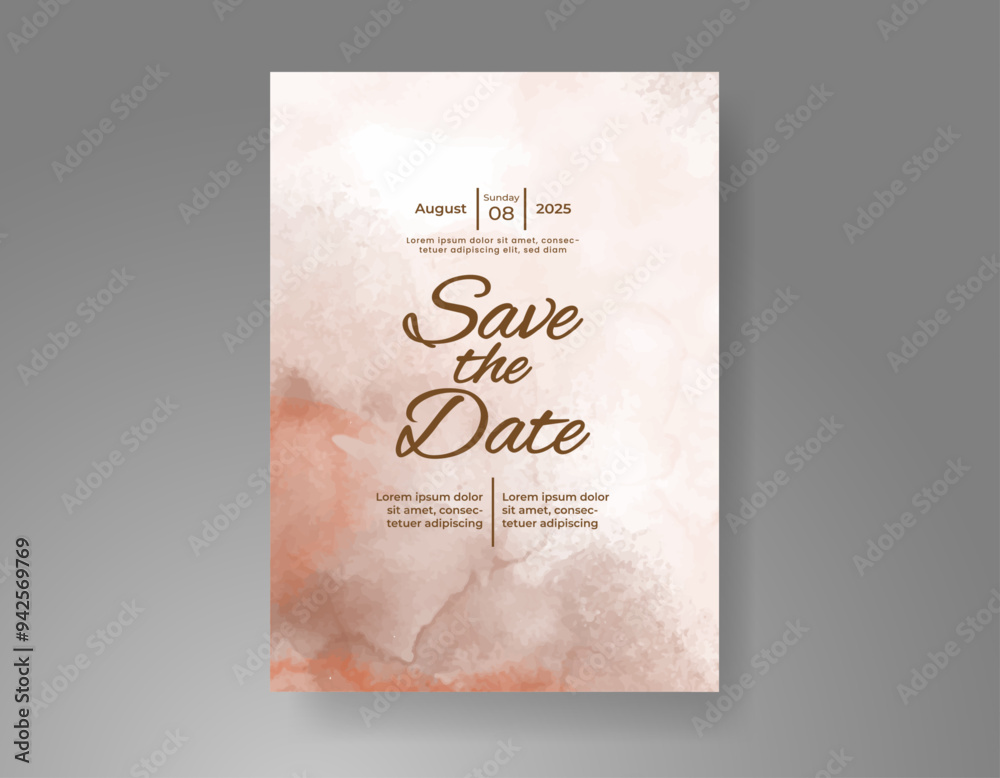 Wedding invitation with Abstract splashed watercolor background Wedding invitation with Abstract splashed watercolor background