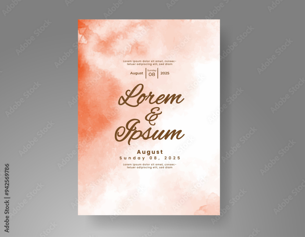 Wedding invitation with Abstract splashed watercolor background Wedding invitation with Abstract splashed watercolor background