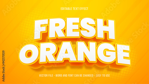 Orange editable text effect, fresh juice text style