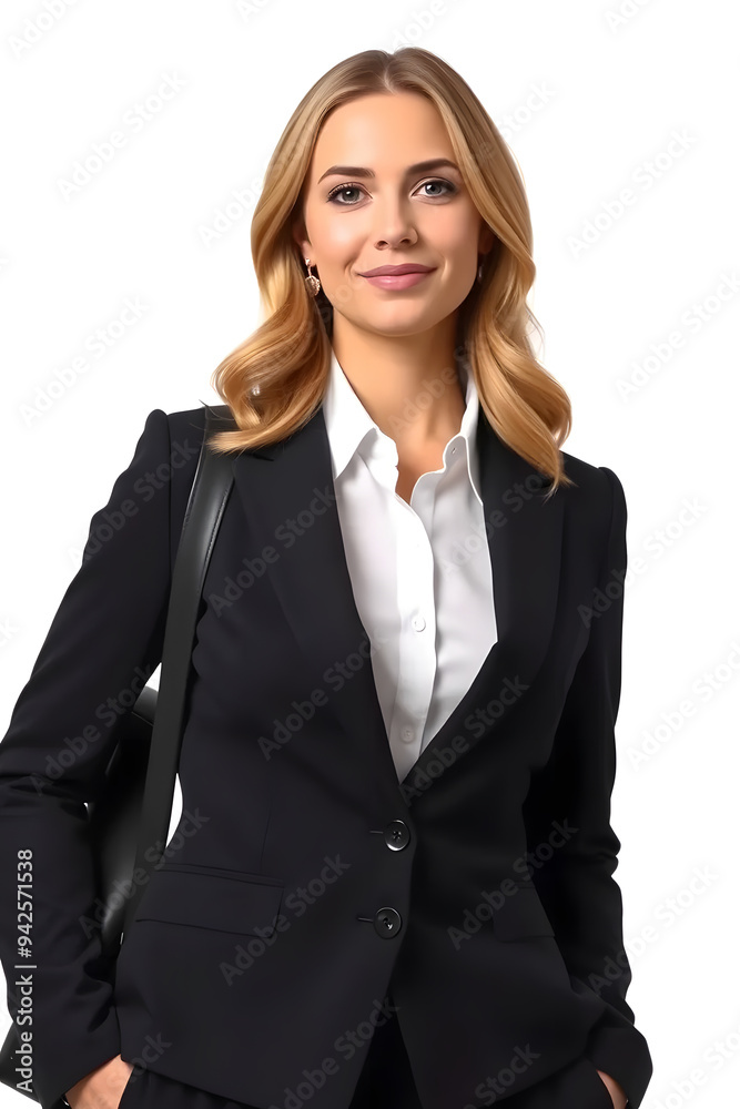 A professional woman smiling, wearing a black suit jacket over a white shirt. She has long hair and is posing against a plain white background, conveying confidence and professionalism. A professional woman smiling, wearing a black suit jacket over a white shirt. She has long hair and is posing against a plain white background, conveying confidence and professionalism.