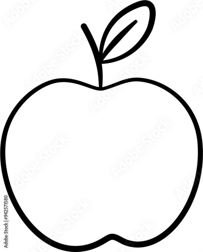 apple with leaf outline