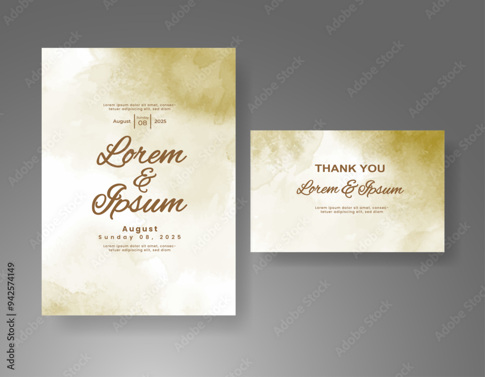 Wedding invitation with Abstract splashed watercolor background Wedding invitation with Abstract splashed watercolor background