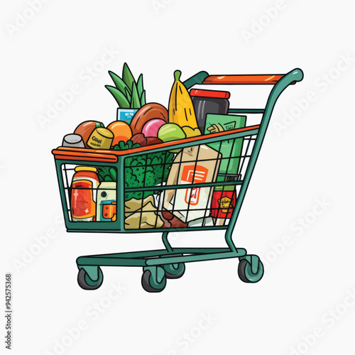 Full shopping cart illustration