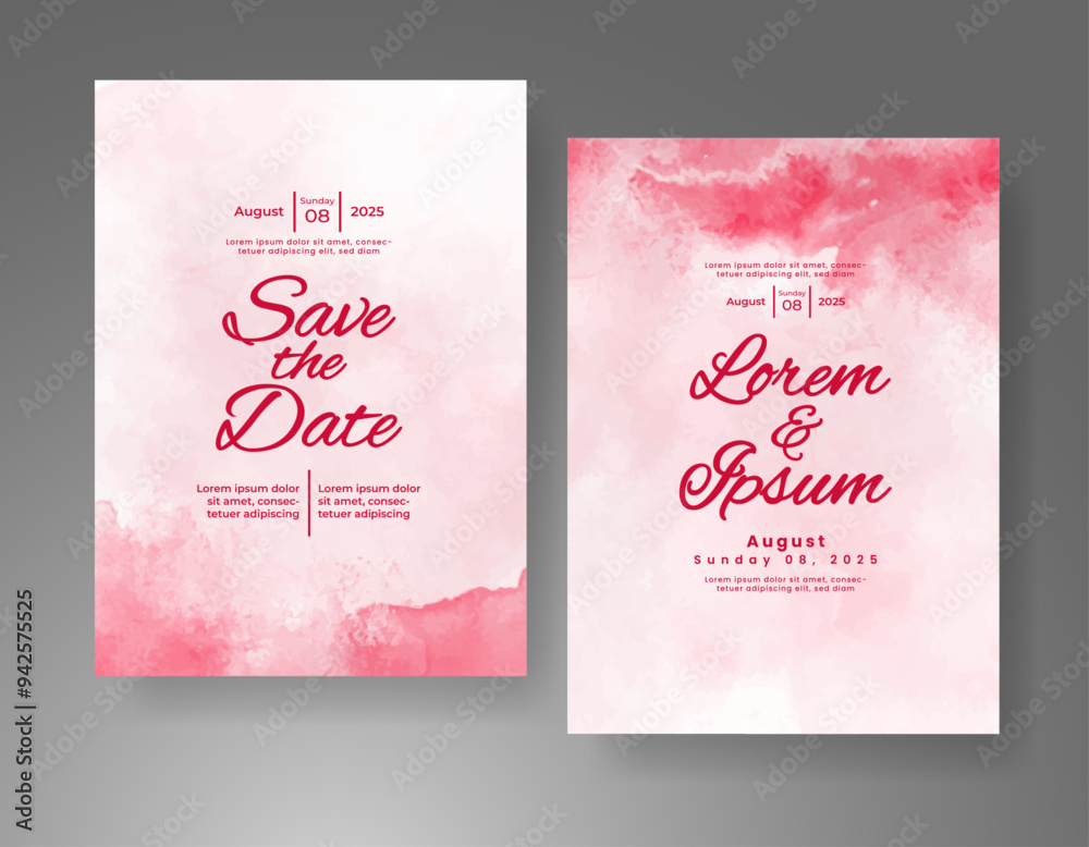 Wedding invitation with Abstract splashed watercolor background Wedding invitation with Abstract splashed watercolor background