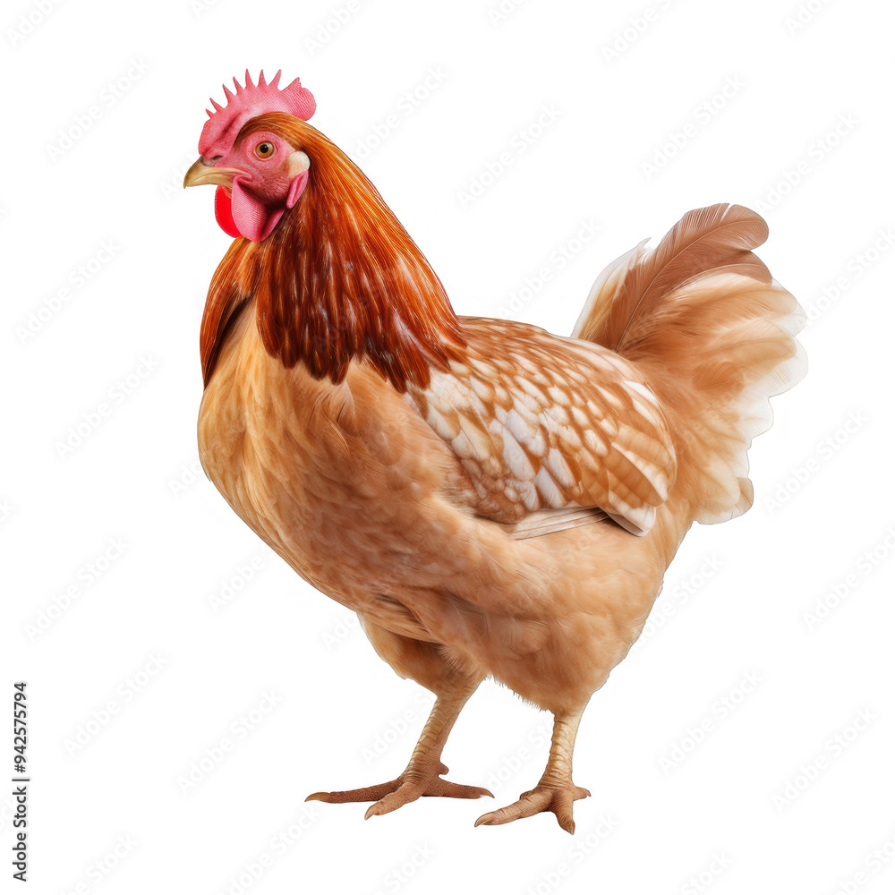 Hen Isolated on a Transparent Background Hen Isolated on a Transparent Background