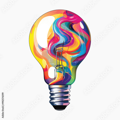 Colorful abstract light bulb