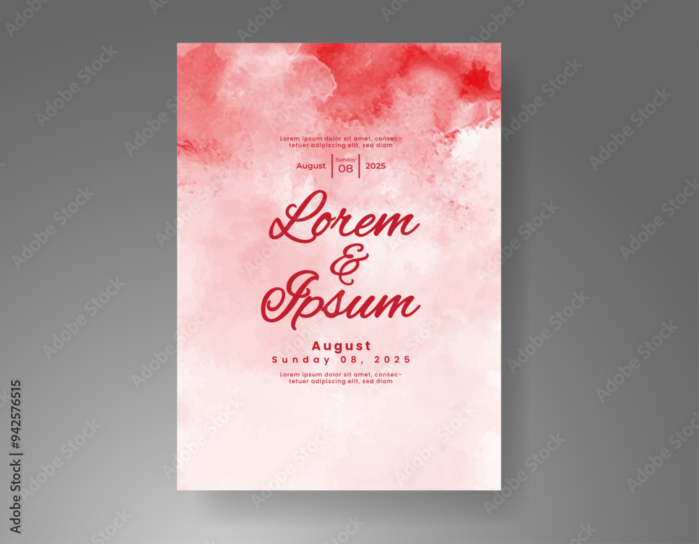 Wedding invitation with Abstract splashed watercolor background Wedding invitation with Abstract splashed watercolor background