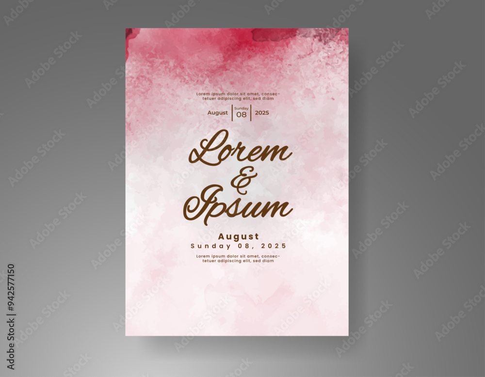 Wedding invitation with Abstract splashed watercolor background Wedding invitation with Abstract splashed watercolor background