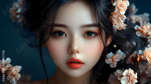 Portrait of a young woman w...