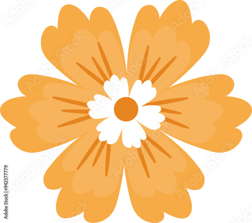 Spring Flower Flat Sticker Design