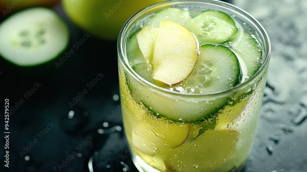 A refreshing glass of apple-cucumber juice with apple and cucumber slices, condensation evident . --ar 16:9 --v 6.1 Job ID: e8ace627-ad10-4068-a80c-682c56f6da88 A refreshing glass of apple-cucumber juice with apple and cucumber slices, condensation evident . --ar 16:9 --v 6.1 Job ID: e8ace627-ad10-4068-a80c-682c56f6da88