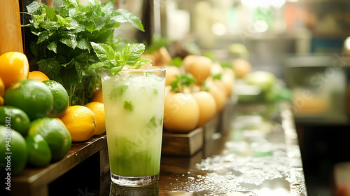 Refreshing green drink with...