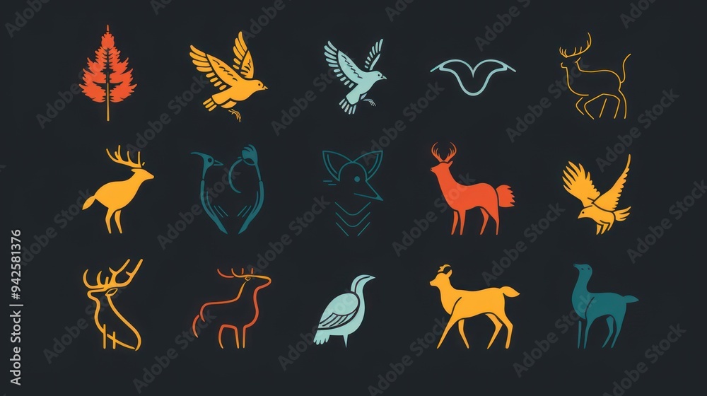 Wildlife Silhouettes Simple and Elegant. Wildlife Silhouettes Simple and Elegant.