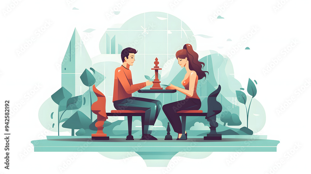 Companion Games illustration flat Vector Companion Games illustration flat Vector
