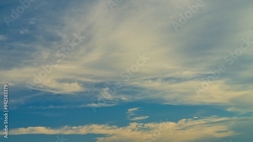 Beautiful cloudy sky at sunset. Abstract background.