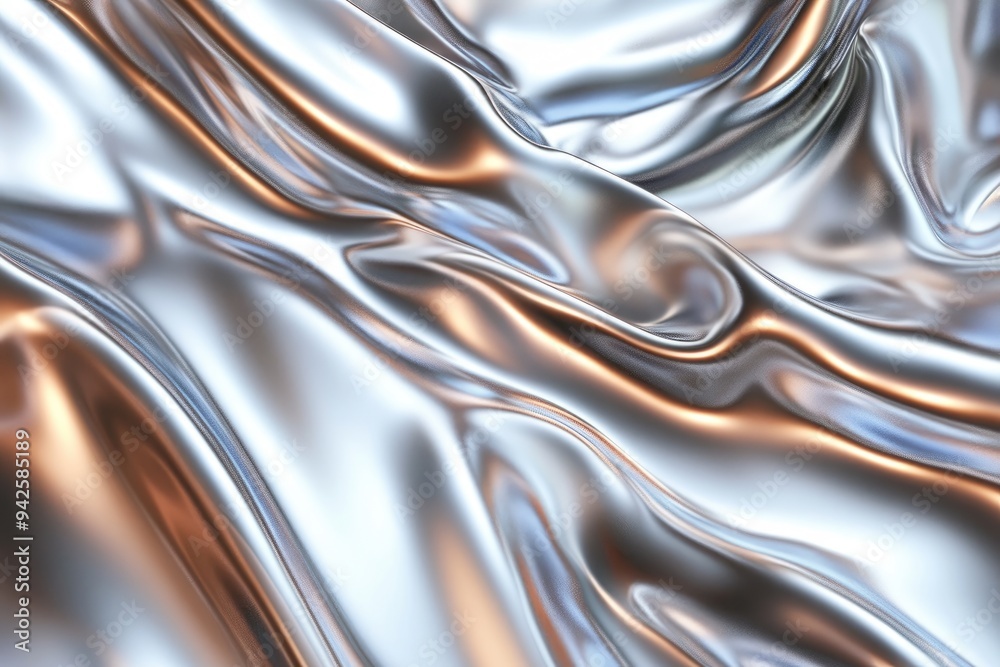 Abstract Silver and Copper Draped Fabric Abstract Silver and Copper Draped Fabric