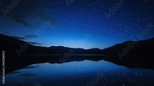 Starry Night Reflection in a Still Lake