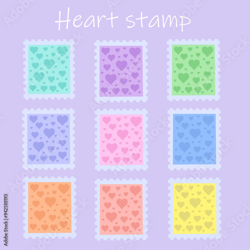 Wallpaper Mural Cute heart stamp Torontodigital.ca