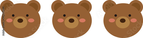 Cute bear brown border decoration illustration