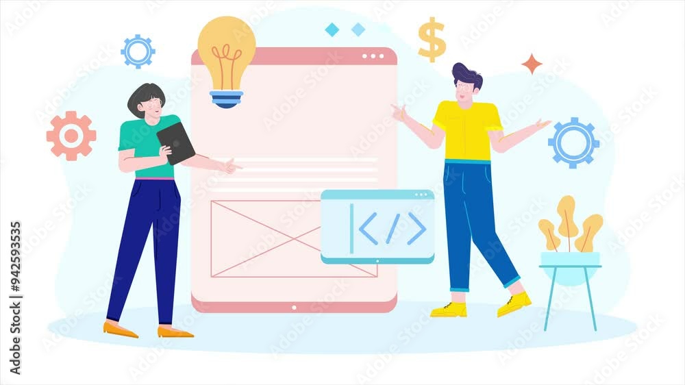people sharing business management idea illustration business animated video people sharing business management idea illustration business animated video