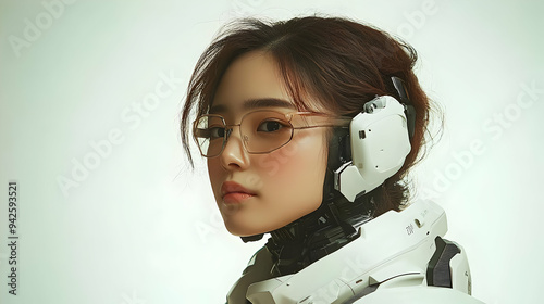 Woman in glasses and futuri...
