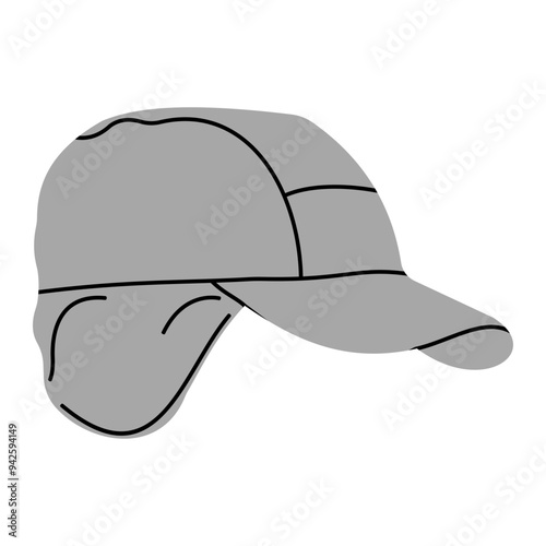 Trapper Hat illustration suitable for completing designs related to the types of hats
