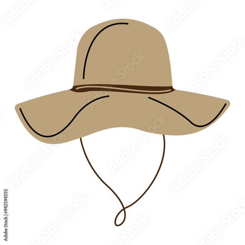 Panama Hat illustration suitable for completing designs related to the types of hats