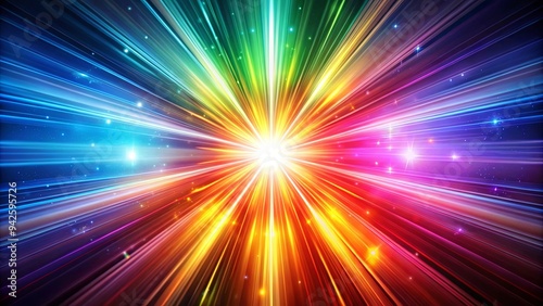 Colorful, dynamic bursts of light conveying energy and vitality