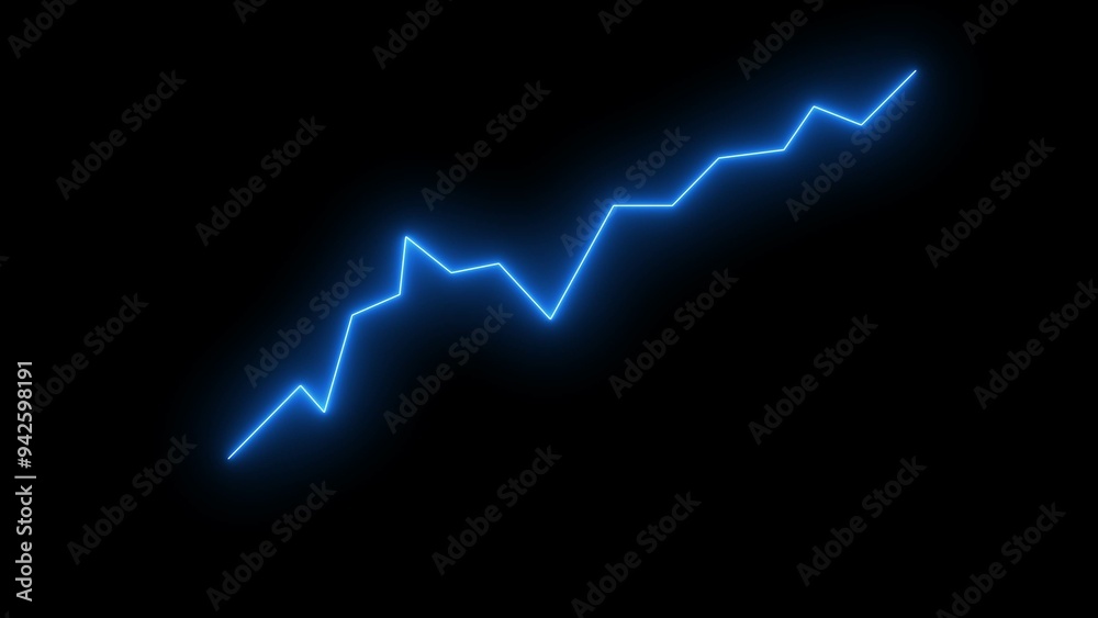 Neon arrow up business graph icon royal blue color 4k illustration. business chart growth concept black background 4k illustration. Neon arrow up business graph icon royal blue color 4k illustration. business chart growth concept black background 4k illustration.
